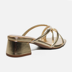 Sandalia tacon brise de sintético para mujer - Oro
