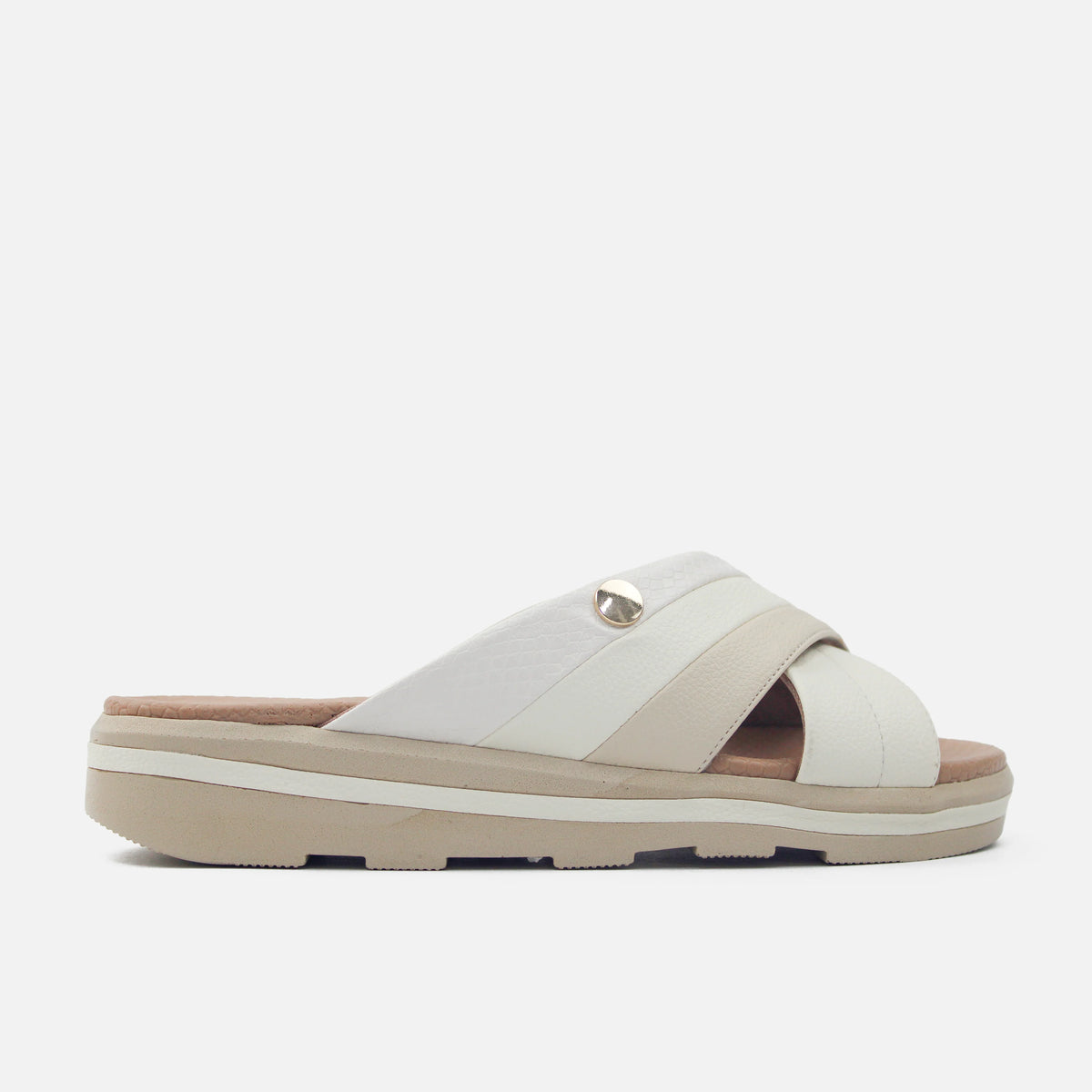 Sandalia flatform luzara de sintético para mujer - Hueso