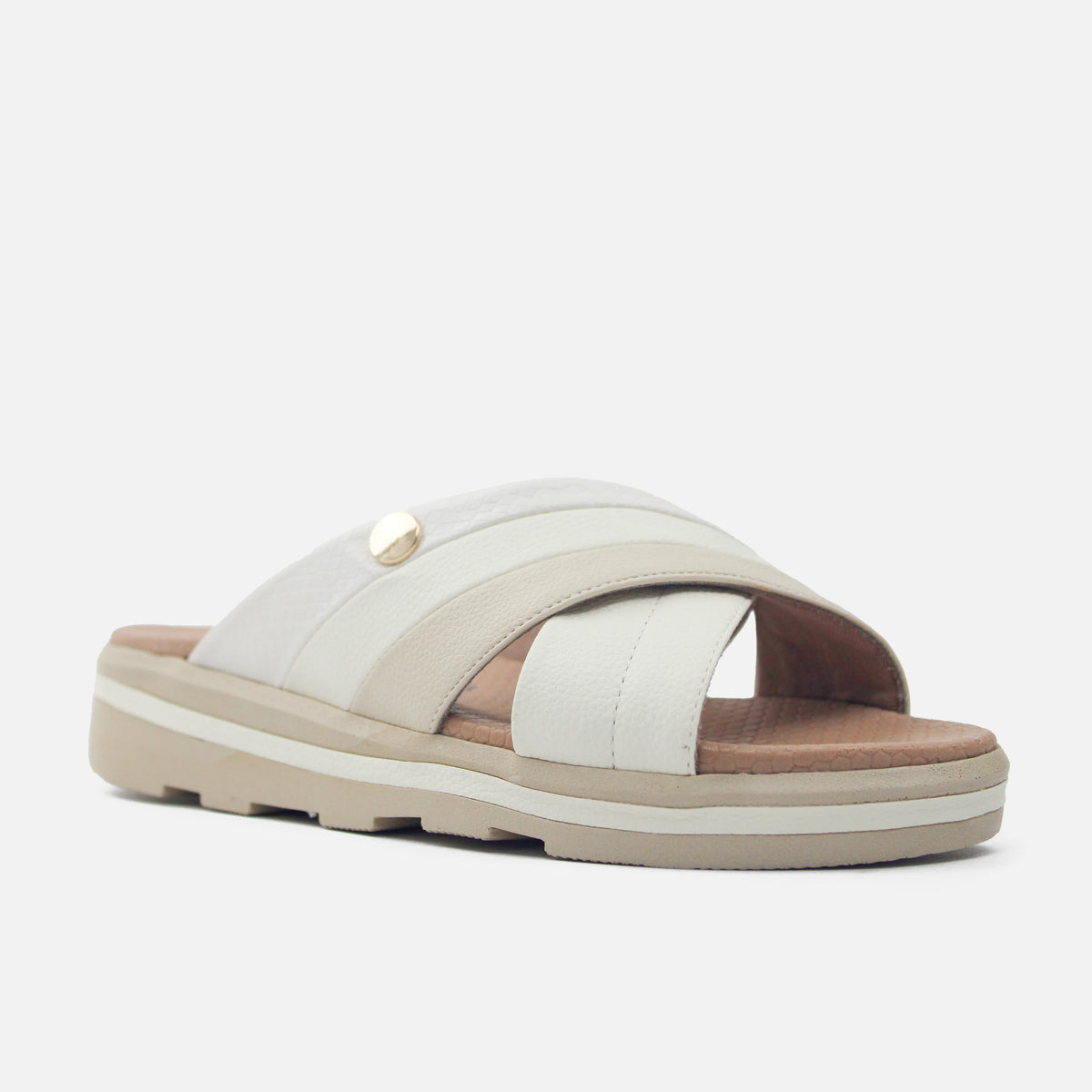 Sandalia flatform luzara de sintético para mujer - Hueso