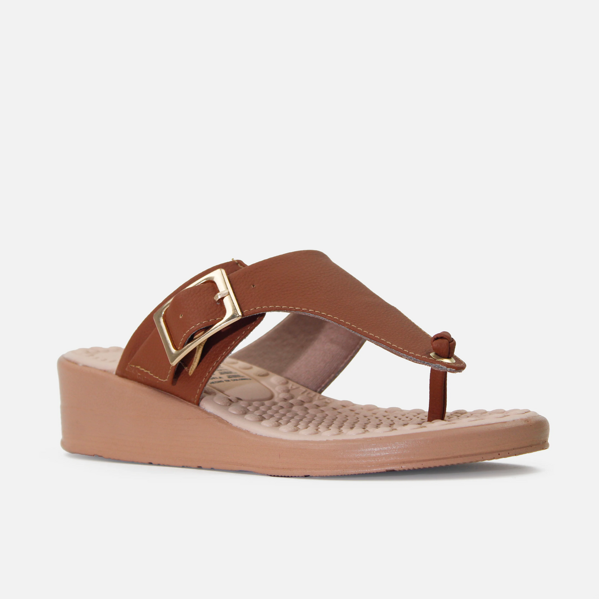 Sandalia plataforma liona de sintético para mujer - Miel