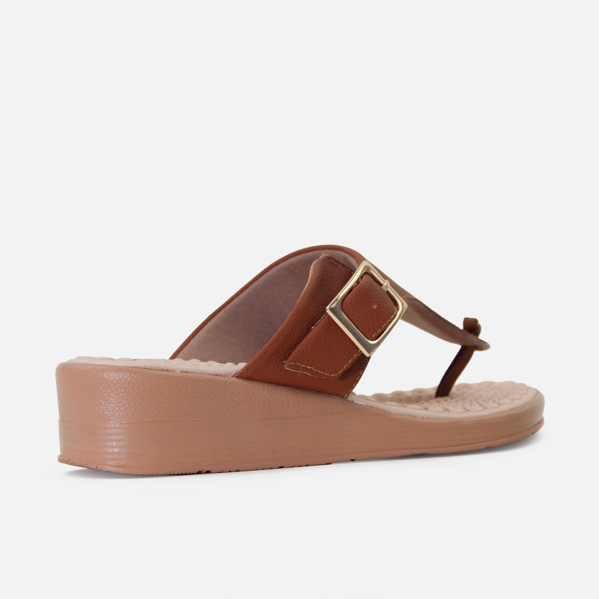 Sandalia plataforma liona de sintético para mujer - Miel