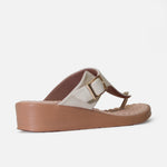 Sandalia plataforma liona de sintético para mujer - Hueso