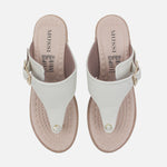 Sandalia plataforma liona de sintético para mujer - Hueso