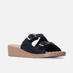 Sandalia plataforma talina de sintético para mujer - Negro