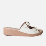 Sandalia plataforma talina de sintético para mujer - Hueso