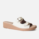 Sandalia plataforma talina de sintético para mujer - Hueso