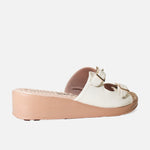 Sandalia plataforma talina de sintético para mujer - Hueso