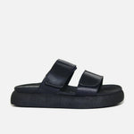 Sandalia flatform fianna de cuero para mujer - Negro
