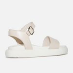 Sandalia flatform candela de cuero para mujer - Hueso