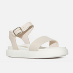 Sandalia flatform candela de cuero para mujer - Hueso