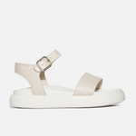 Sandalia flatform candela de cuero para mujer - Hueso
