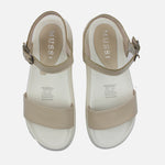 Sandalia flatform candela de cuero para mujer - Hueso