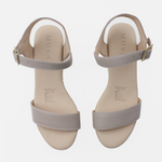 Sandalia plataforma hellen de cuero para mujer - Hueso