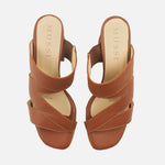 Sandalia tacon brisa de cuero para mujer - Miel