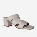 Sandalia tacon brisa de cuero para mujer - Hueso