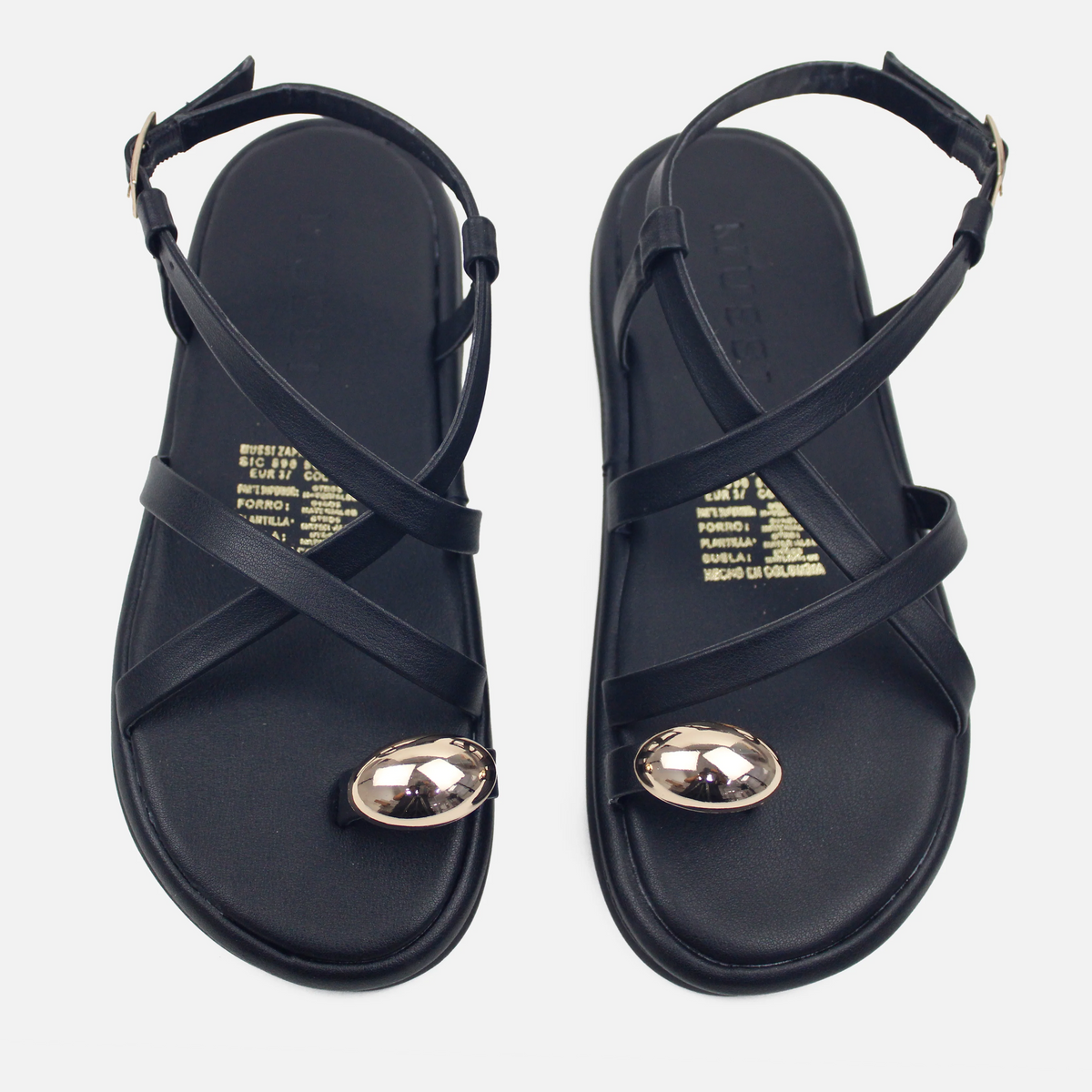 Sandalia flatform fresya de sintético para mujer - Negro