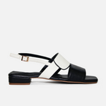 Sandalia plana isel de sintético para mujer - Negro