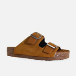 Sandalia plana sombra de cuero para mujer - Miel