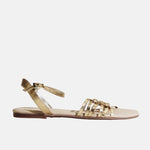 Sandalia tacon corrido estella de cuero para mujer - Oro