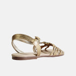 Sandalia tacon corrido estella de cuero para mujer - Oro