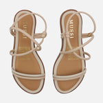 Sandalia plana lurea de sintético para mujer - Beige