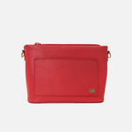 Bolso manos libres cala de cuero para mujer - Rojo