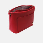 Bolso manos libres cala de cuero para mujer - Rojo