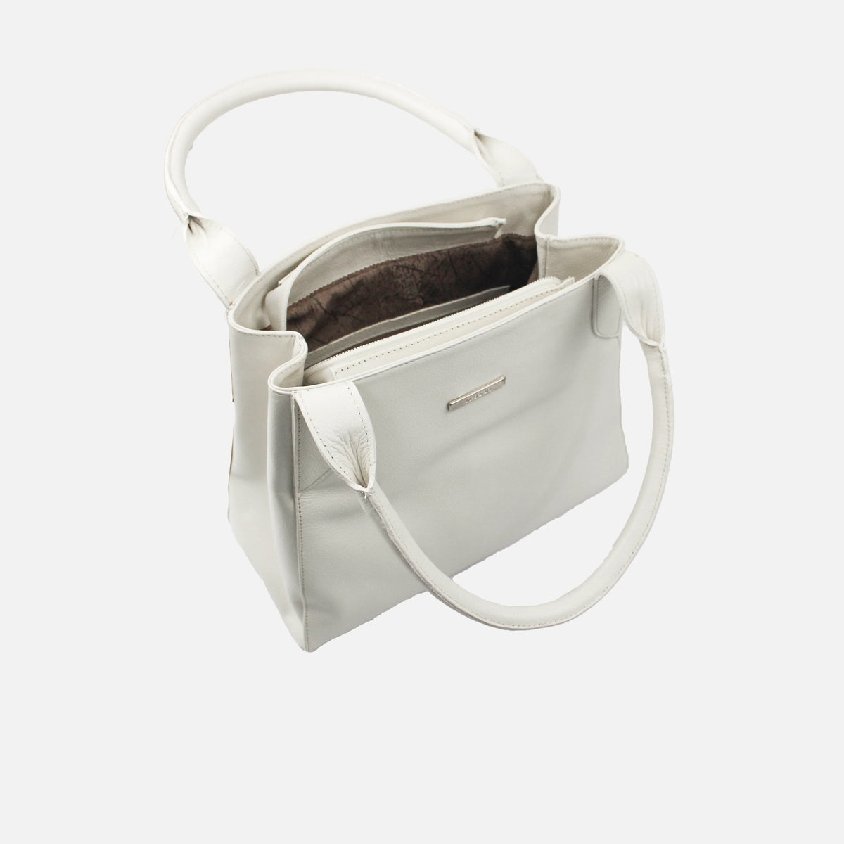 Cartera samara de cuero para mujer - Blanco