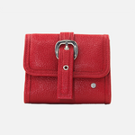 Billetera leira de cuero para mujer - Rojo