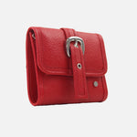 Billetera leira de cuero para mujer - Rojo