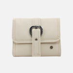 Billetera leira de cuero para mujer - Hueso