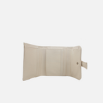 Billetera leira de cuero para mujer - Hueso