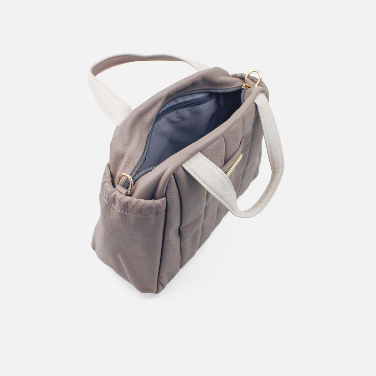 Cartera rosana de cuero para mujer - Taupe