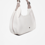 Cartera alba de cuero para mujer - Hueso