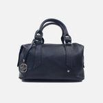 Cartera ambar de cuero para mujer - Negro