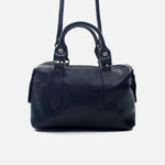 Cartera ambar de cuero para mujer - Negro