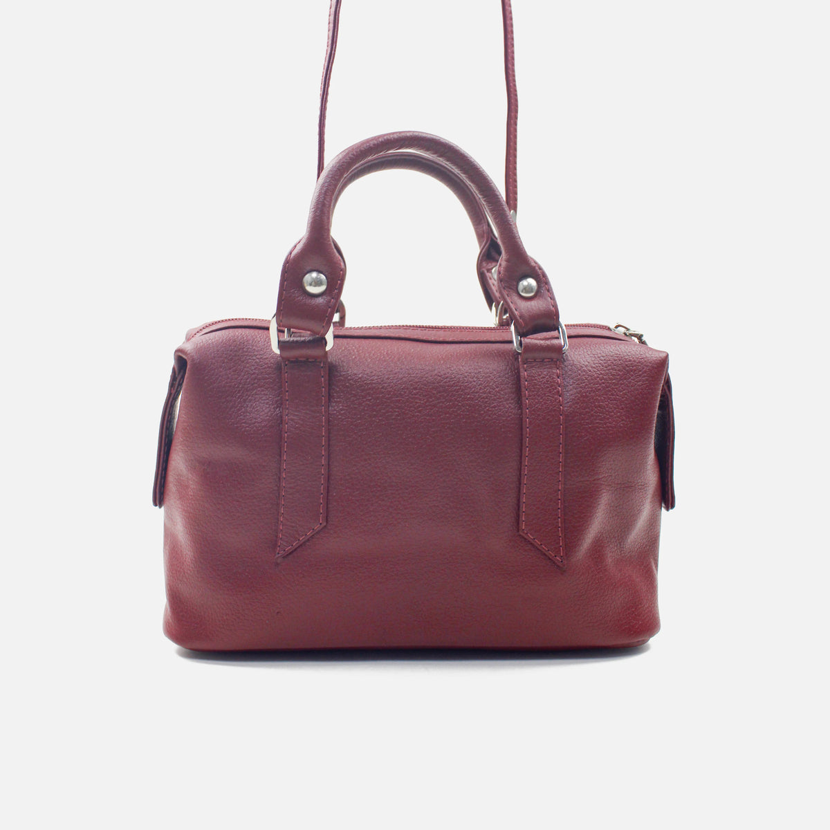 Cartera ambar de cuero para mujer - Vino