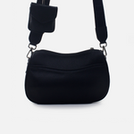 Bolso manos libres lunel de cuero para mujer - Negro