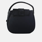 Bolso de mano cimera de cuero para mujer - Negro