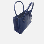 Cartera coco de cuero para mujer - Azul