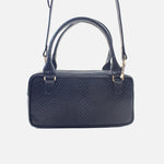 Bolso de mano aqua de cuero para mujer - Negro