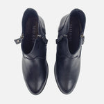 Botin tacon danira de cuero para mujer - Negro