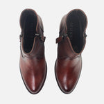 Botin tacon danira de cuero para mujer - Miel