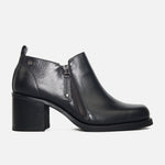 Botin tacon aylen de cuero para mujer - Negro