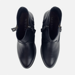 Botin tacon aylen de cuero para mujer - Negro