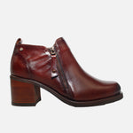 Botin tacon aylen de cuero para mujer - Brandy