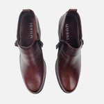 Botin tacon aylen de cuero para mujer - Brandy