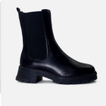 Botin plano maricel de cuero para mujer - Negro