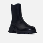 Botin plano maricel de cuero para mujer - Negro