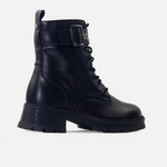 Botin tractorado sabrina de cuero para mujer - Negro